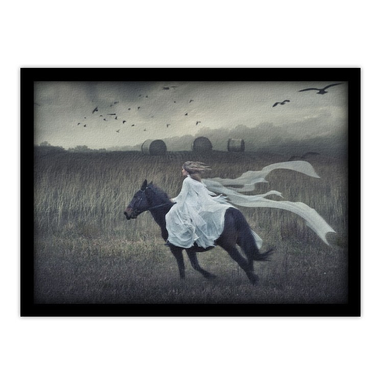Πίνακας σε Καμβά Όμορφη κοπέλα σε άλογο