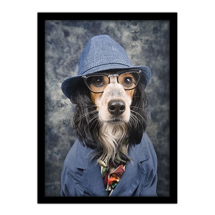 Πίνακας σε Καμβά Σκύλος με σακάκι