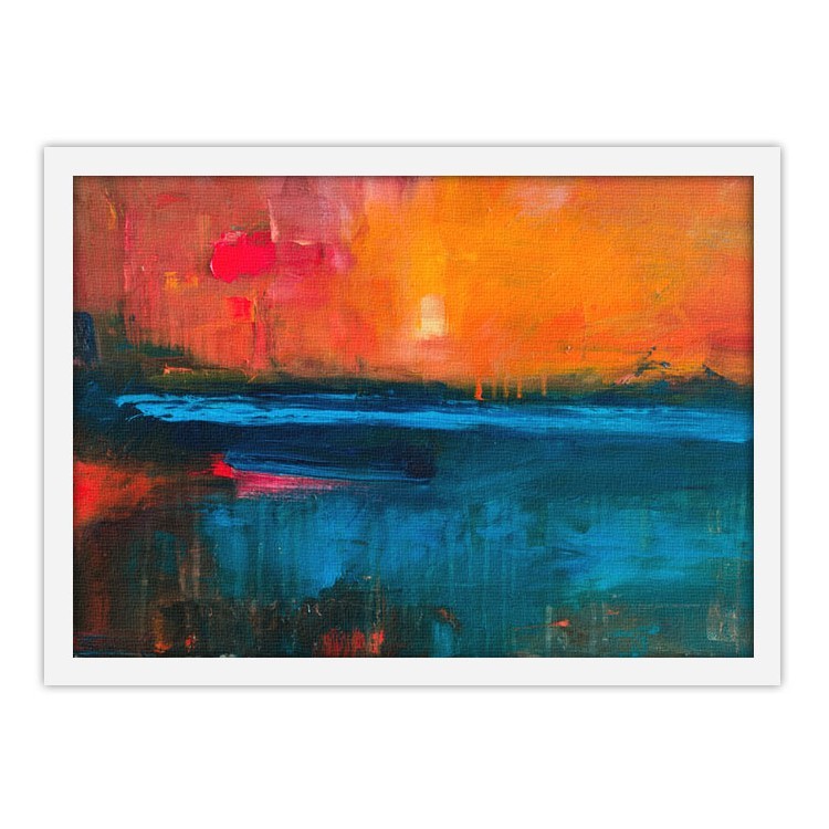 Πίνακας σε Καμβά Αφηρημένη ζωγραφιά ηλιοβασίλεμα