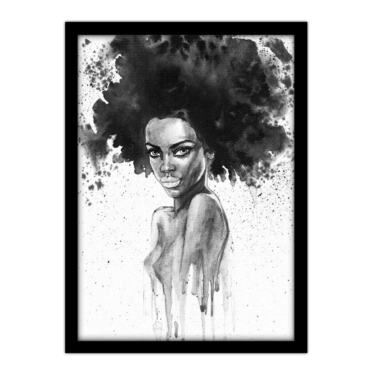 Πίνακας σε Καμβά Ασπρόμαυρη ζωγραφιά γυναίκας