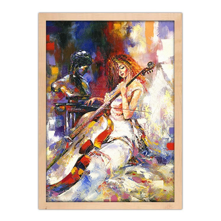 Πίνακας σε Καμβά Το κορίτσι παίζει βιολοντσέλο