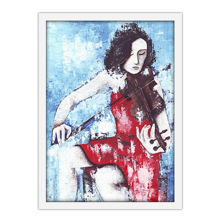 Πίνακας σε Καμβά Νεαρή γυναίκα παίζει βιολί
