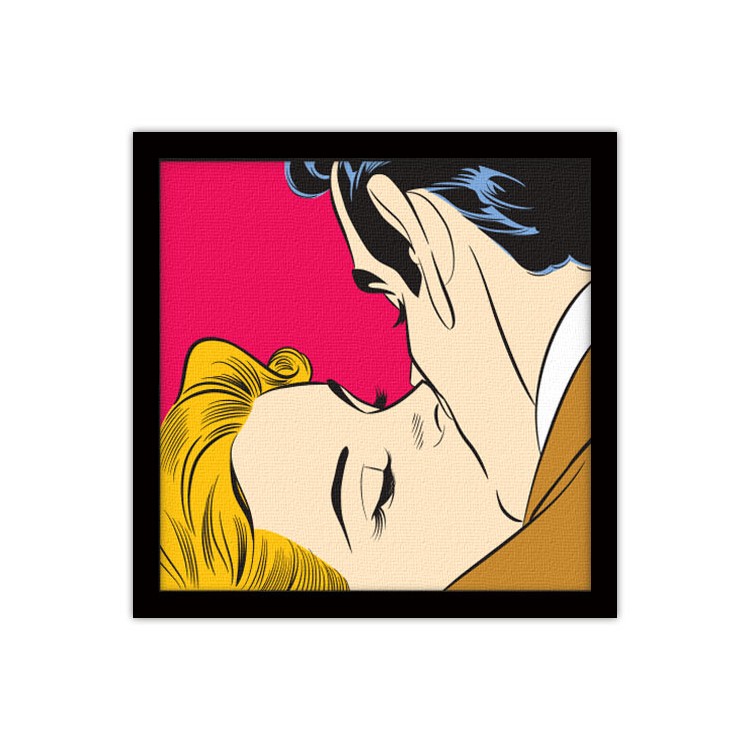 Πίνακας σε Καμβά Pop art φιλί