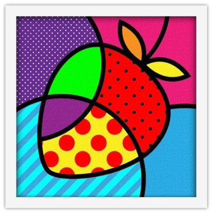 Pop art φράουλα Πίνακας σε Καμβά