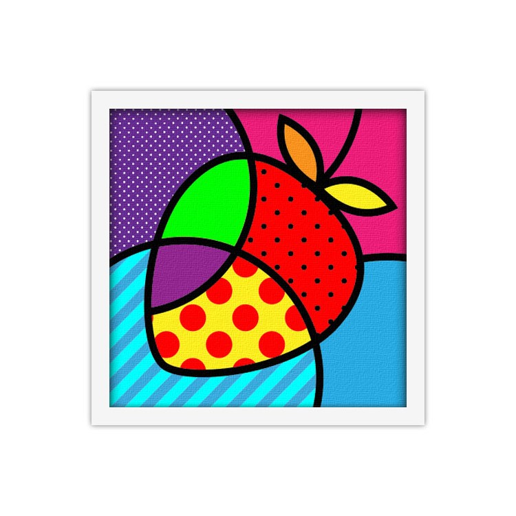 Πίνακας σε Καμβά Pop art φράουλα