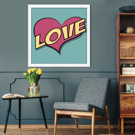 Καρδιά ''LOVE'' σε πουά φόντο