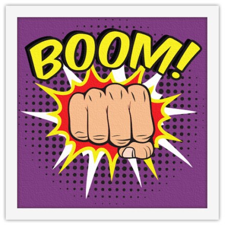Γροθιά ''BOOM'' Πίνακας σε Καμβά