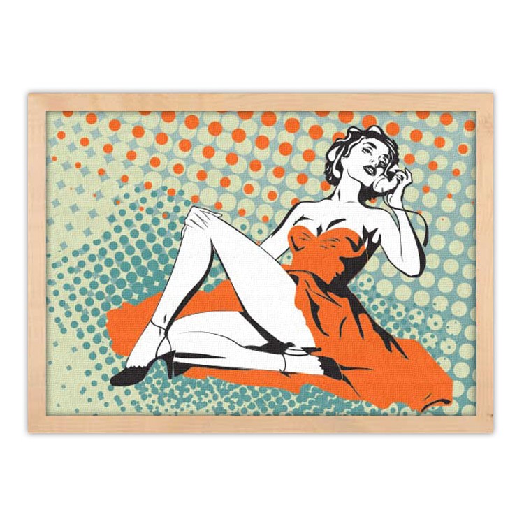 Πίνακας σε Καμβά Pin-up κορίτσι