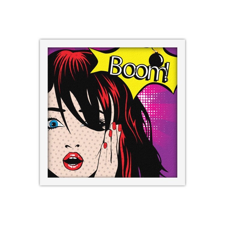 Πίνακας σε Καμβά Γυναίκα Pin up ''Boom!''