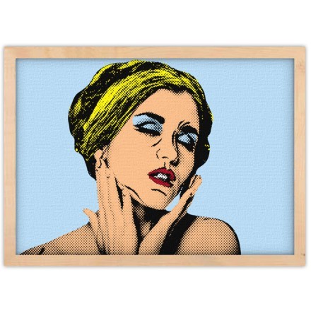 Ερωτική γυναίκα pop art με τα μάτια κλειστά Πίνακας σε Καμβά