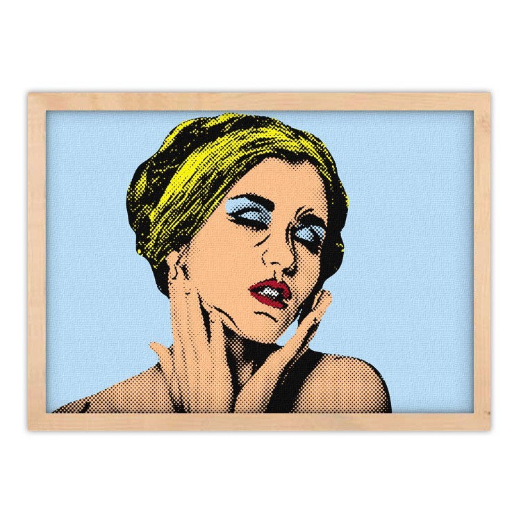 Πίνακας σε Καμβά Ερωτική γυναίκα pop art με τα μάτια κλειστά