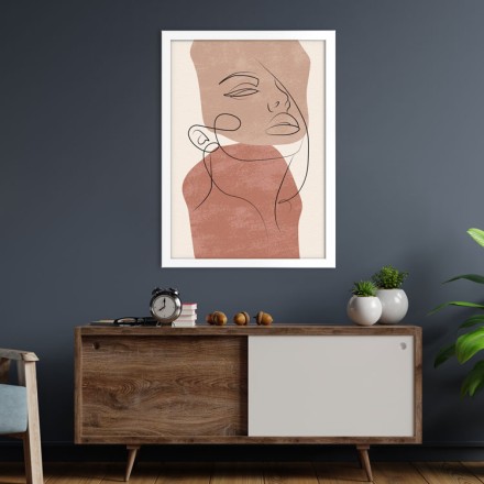 Woman's face art line