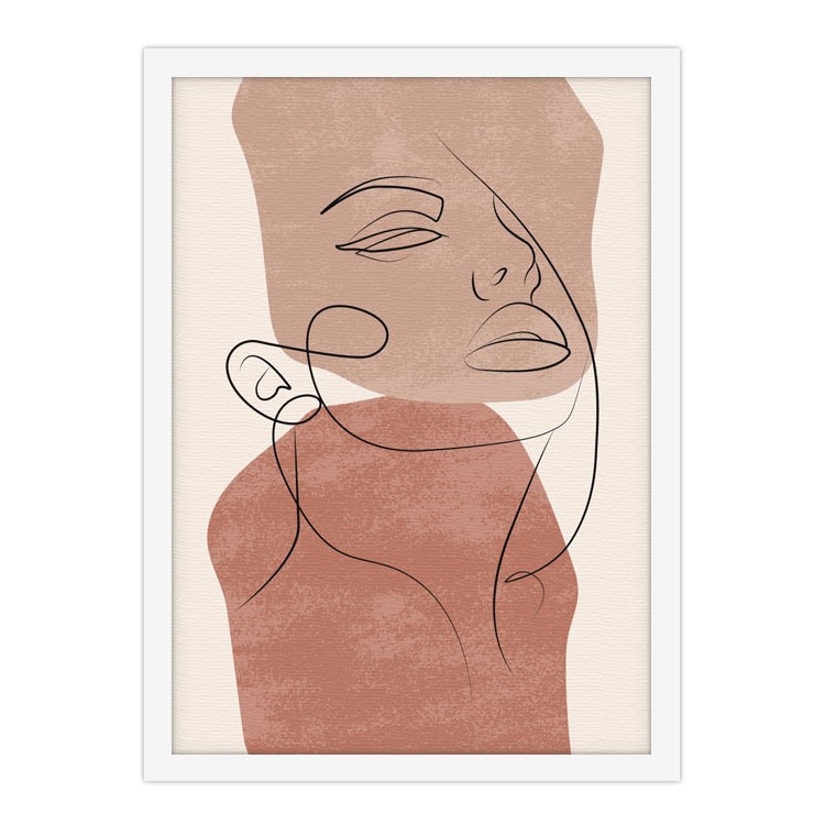 Πίνακας σε Καμβά Woman's face art line