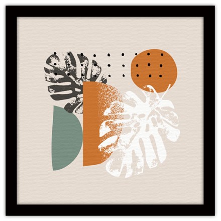 Leaves and shapes Πίνακας σε Καμβά