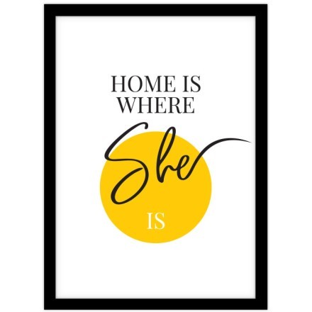 Home is where she is.. Πίνακας σε Καμβά