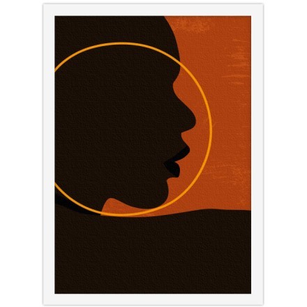 Μαύρη σκιά προφίλ προσώπου Πίνακας σε Καμβά