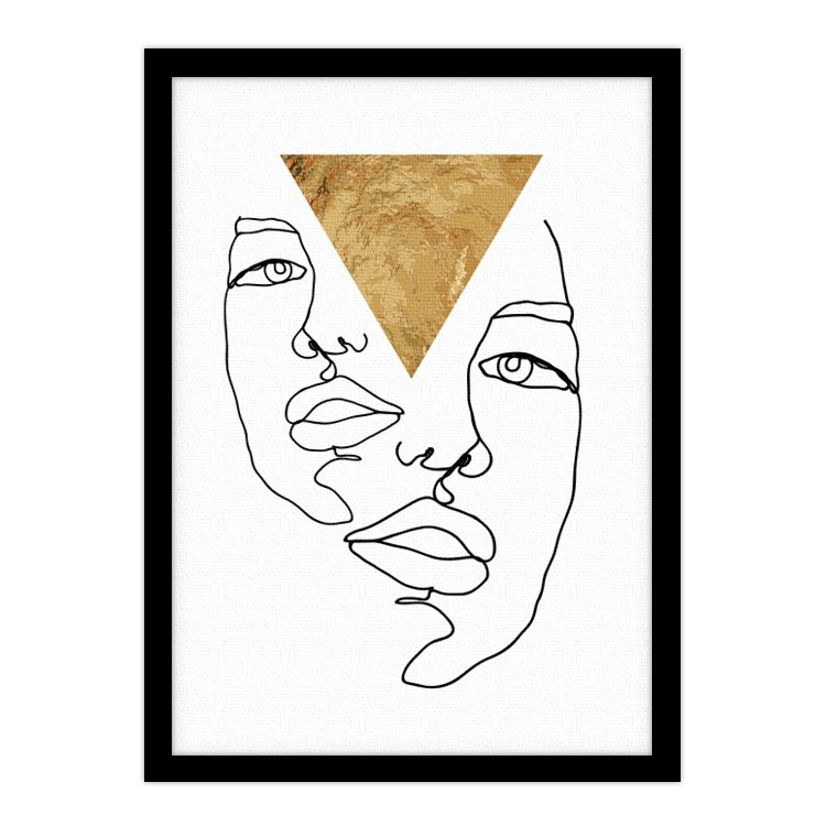 Πίνακας σε Καμβά Double face with gold