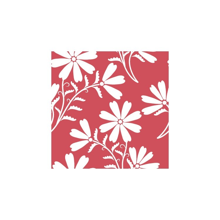  Μοτίβο με λουλούδια σε κόκκινο φόντο