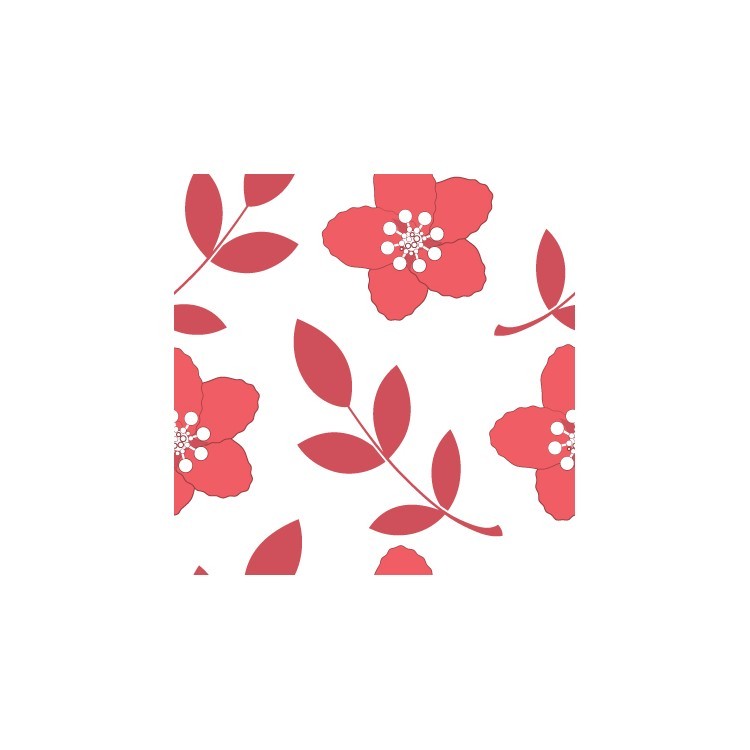  Κόκκινο μοτίβο με κόκκινα φύλλα και άνθη