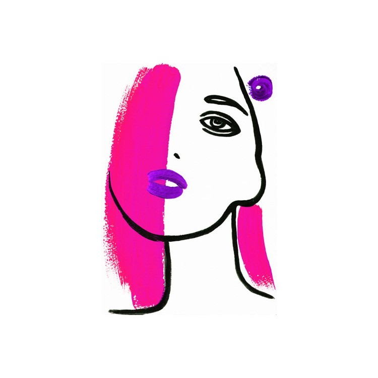 Πορτρέτο γυναίκας με ροζ μαλλιά