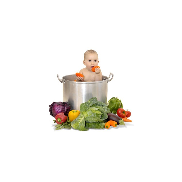  Μωρό σε κατσαρόλα με λαχανικά