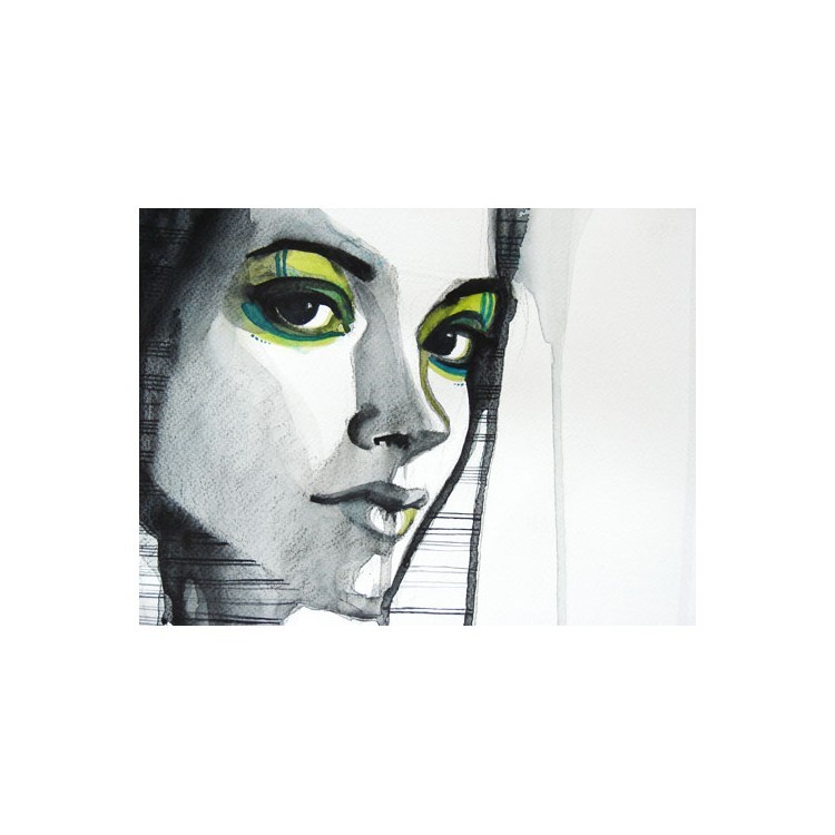  Πορτρέτο κοπέλας με πράσινη σκιά ματιών