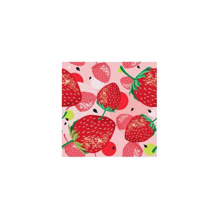  Μοτίβο με φράουλες σε ροζ φόντο