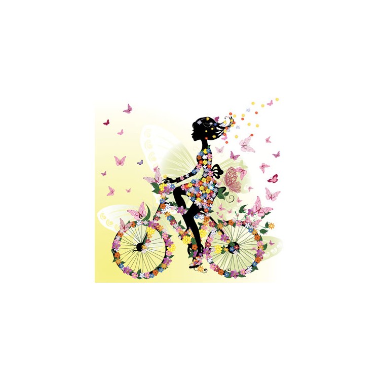  Κορίτσι από λουλούδια σε ποδήλατο