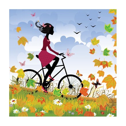 Κορίτσι σε ποδήλατο στη φύση