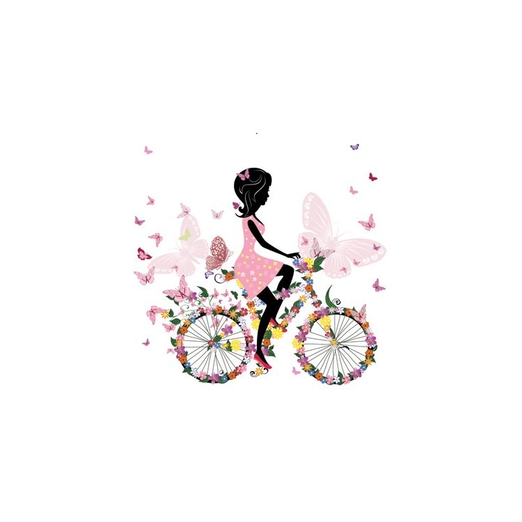 Κορίτσι σε ποδήλατο με λουλούδια