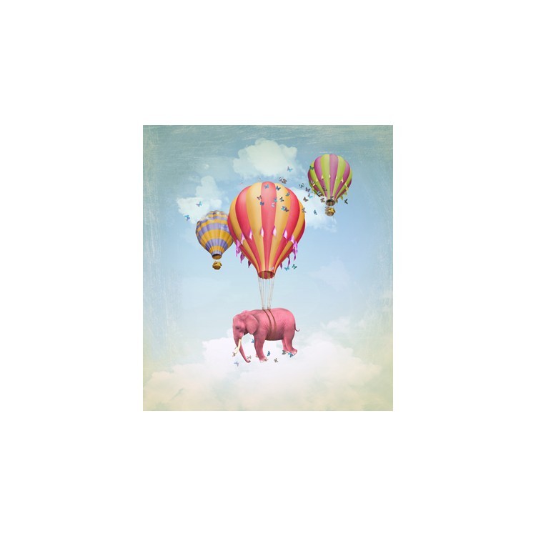  Ροζ ελεφαντάκι σε αερόστατο