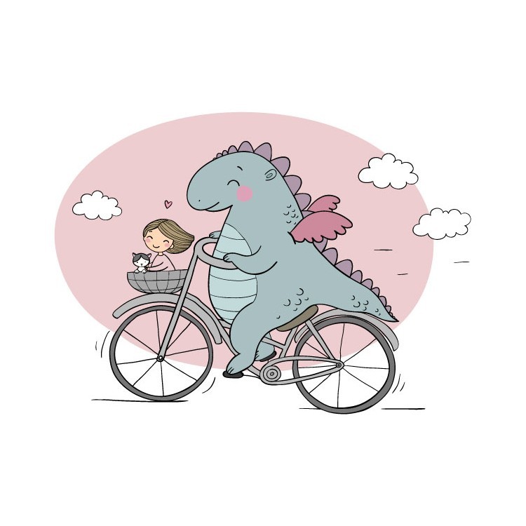  Δεινόσαυρος κάνει ποδήλατο