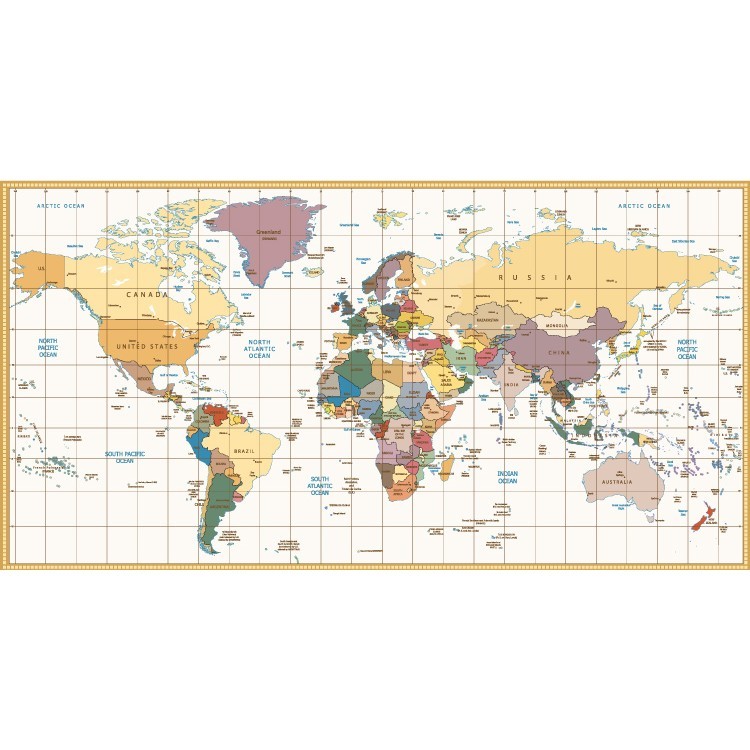  Παγκόσμιος Χάρτης σε καφέ αποχρώσεις