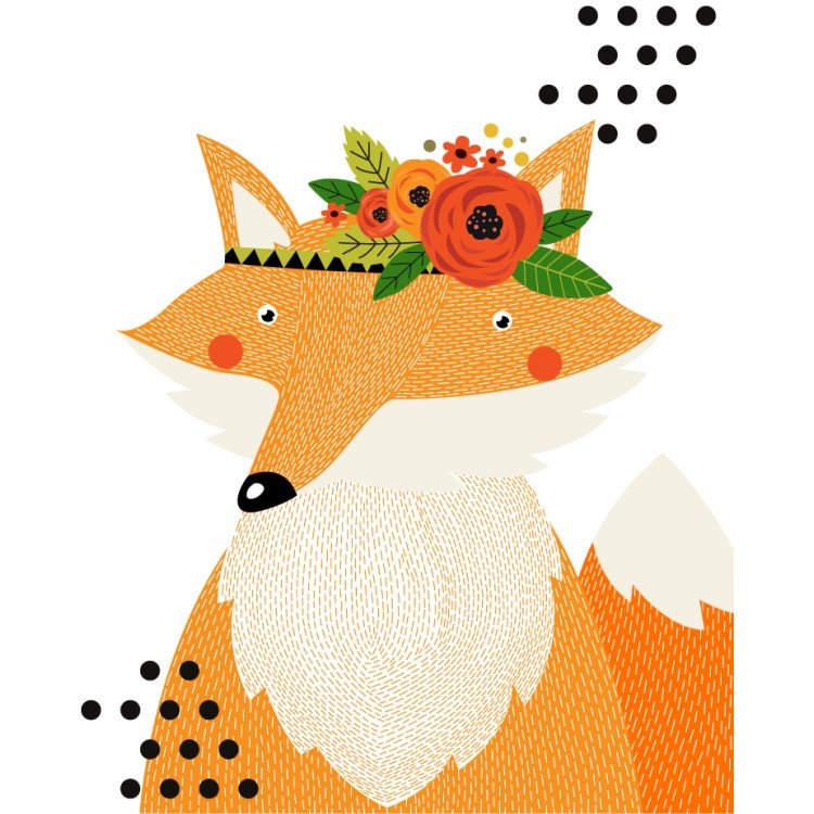  Αλεπού με λουλούδια