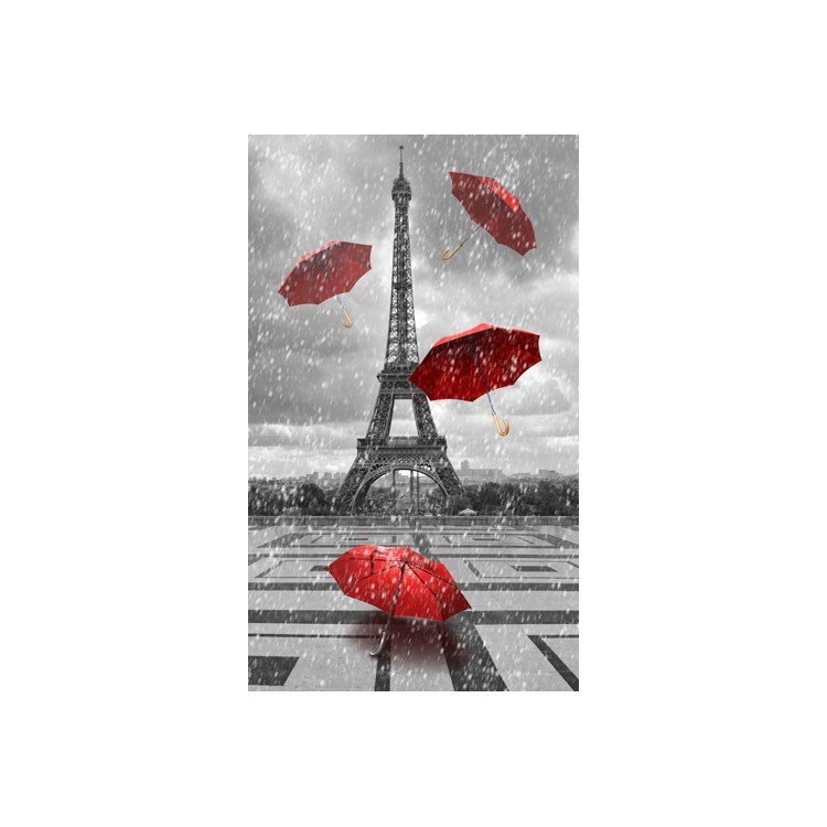  Κόκκινες ομπρέλες στο βροχερό Παρίσι