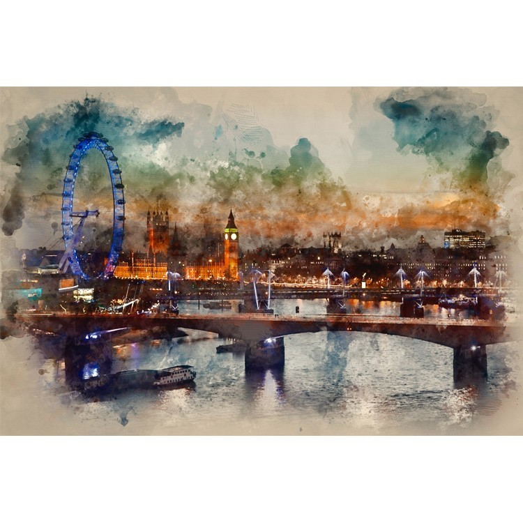  Ζωγραφιά Λονδίνου με Νερομπογιές