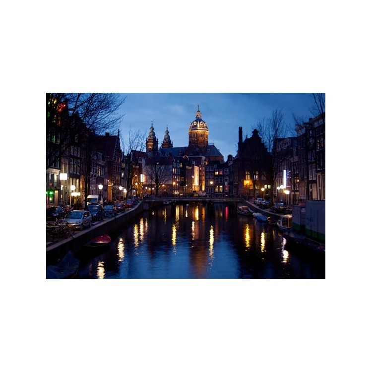  Νυχτερινή άποψη του Άμστερνταμ