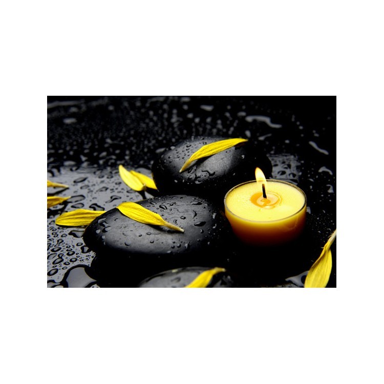  Κίτρινο κερί με πέταλα λουλουδιών