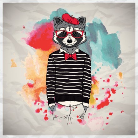 Hipster racoon