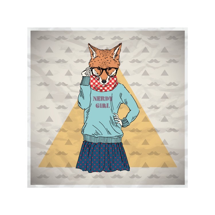  Αλεπού hipster, nerdy girl