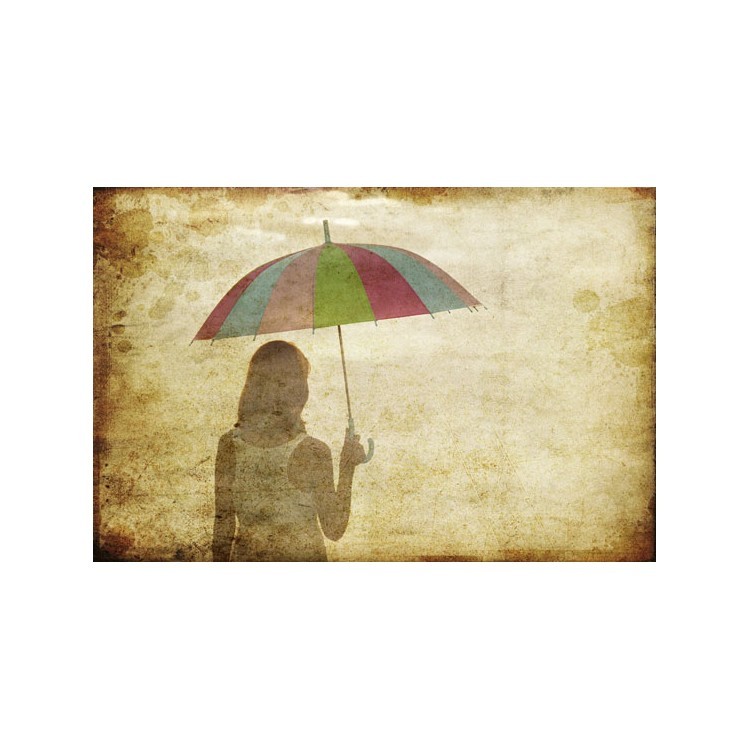  Κορίτσι με ομπρέλα στην ακτή