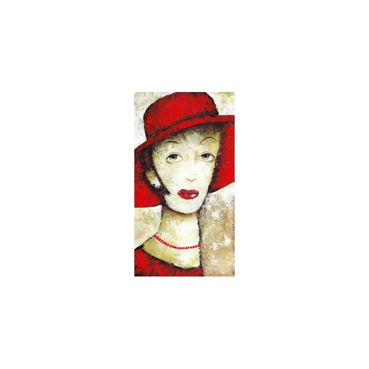  Όμορφη γυναίκα με κόκκινο καπέλο