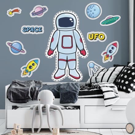 Αστροναύτης στο διάστημα Mini pack Αυτοκόλλητο Τοίχου