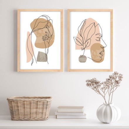 Γραμμική τέχνη Gallery Wall σε Καμβά
