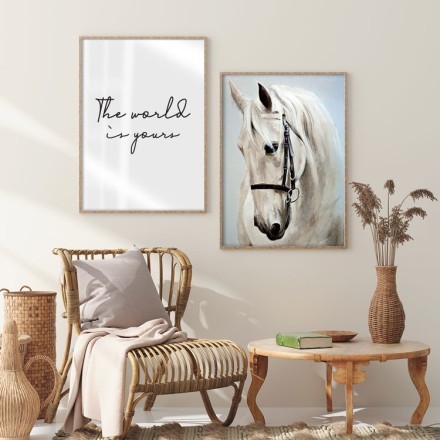 Λευκή αρχιτεκτονική Gallery Wall σε Καμβά