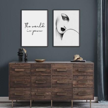 Face & quote Gallery Wall σε Καμβά