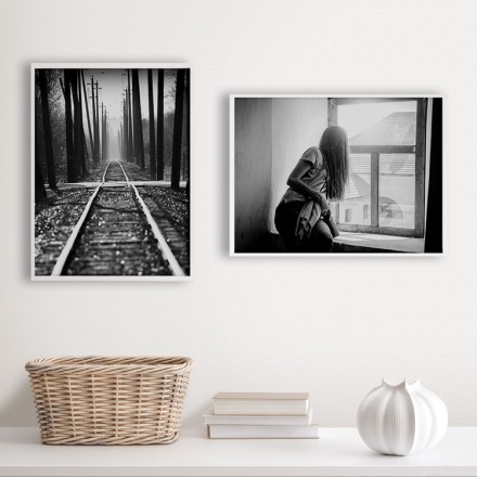 Μονοχρωμία ονείρων Gallery Wall σε Καμβά