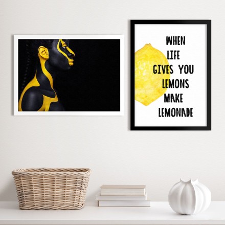 Black & Yellow impression Gallery Wall σε Καμβά