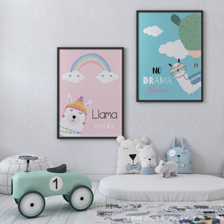 No drama - Llama Gallery Wall σε Καμβά