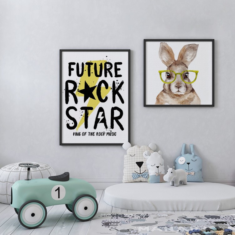 Gallery Wall σε Καμβά Bunny Rockstar